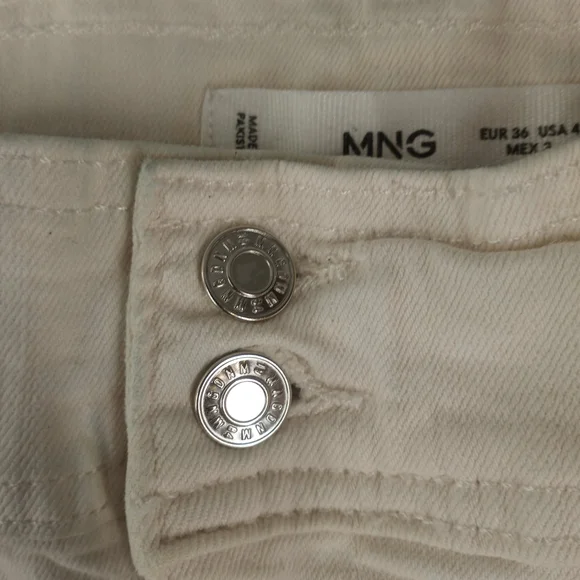 Mango Women's Cream High-Waist Straigh Jeans Size 4 - Picture 4 of 16